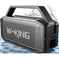 W-KING Portable Loud Bluetooth Speakers with Subwoofer, 60W(80W Peak) Waterproof Bluetooth Speaker Wireless, Deep Bass/Pairing/40H/Power Bank/TF/AUX/EQ, Large Outdoor Speaker Boombox for Party, Home