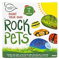Creative Roots Paint Your Own Rock Pets, Pet Rocks for Kids, Craft Kits, Kids Crafts, Crafts for Kids, Kids Craft, Garden Stones, River Stones for Kids, Memory Stone, PYO Pet Rock, Ages 5+
