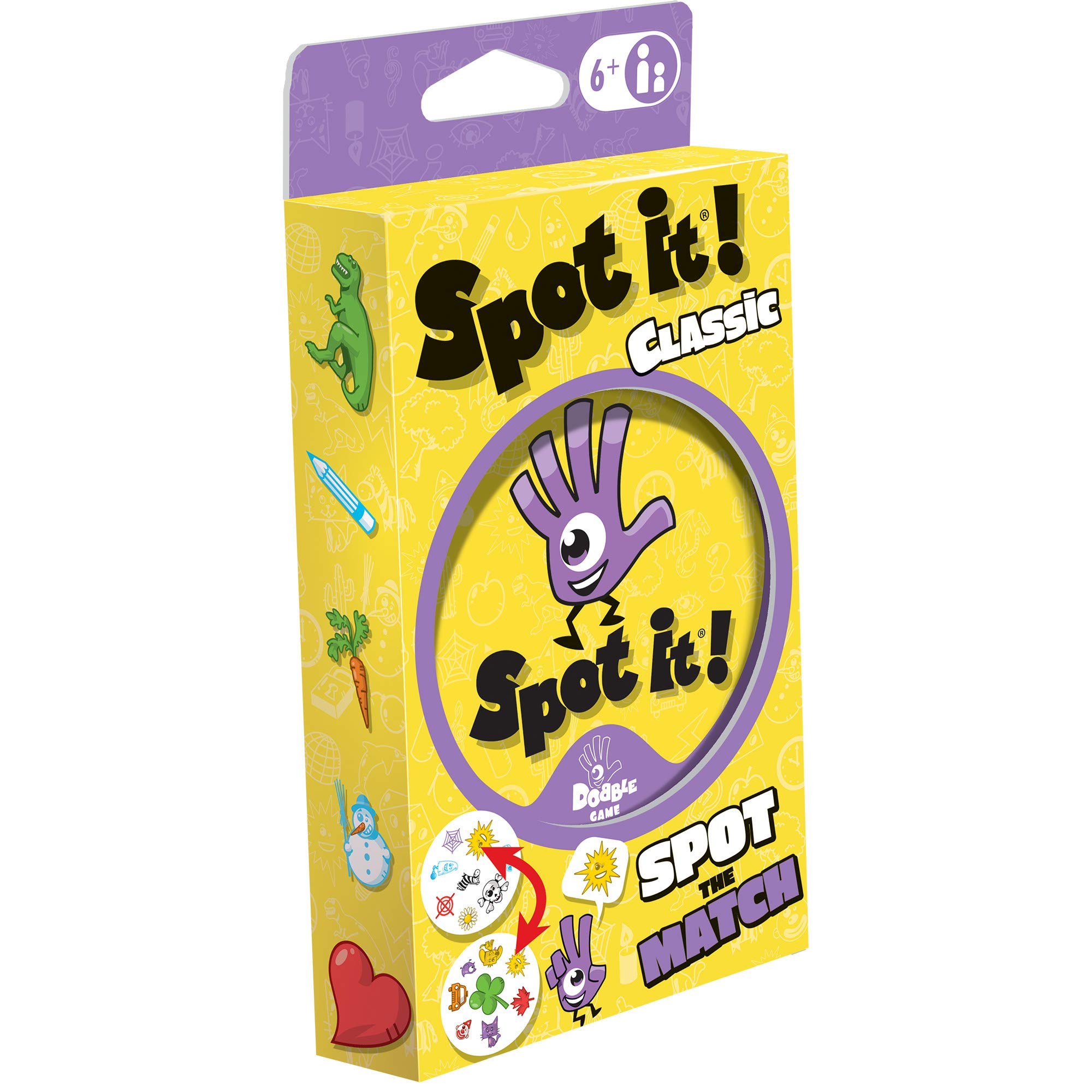 Spot It! Classic Card Game (Eco-Blister)| Matching Game | Fun Kids Game for Family Game Night | Travel Game for Kids | Great Gift | Ages 6+ | 2-8 Players | Avg. Playtime 15 Mins | Made by Zygomatic