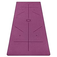 Ewedoos Yoga Mat Non Slip Yoga Mat with Alignment Marks Eco Friendly TPE Hot Yoga Mat Thick 1/4'' Anti-Tear Surfaces Exercise Mats for Home Workout Fitness Pilates