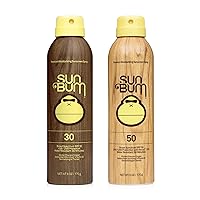 Sun Bum Original Spf 30 and 50 Sunscreen Spray Vegan and Reef Friendly (octinoxate & Oxybenzone Free) Broad Spectrum Moisturizing Uva/uvb Sunscreen With Vitamin E 2 Pack