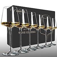 Wine Glasses Set of 6,Crystal White Wine Glasses,Red Wine Glass Set,Long stem Wine Glasses,Clear Lead-Free Premium Blown Glassware (18.5oz,6 pack)