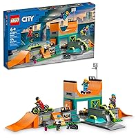 LEGO My City Street Skate Park Building Toy Set, Includes a Skateboard, BMX Bike, Scooter and in-line Skates, Plus 4 Minifigures for Pretend Play, Fun Gift for Kids and Skating Fans, 60364