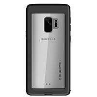 Ghostek Atomic Slim Galaxy S9 Clear Case with Space Metal Bumper Super Heavy Duty Protection Military Grade Shockproof Aluminum Wireless Charging Compatible Cover 2018 Galaxy S9 (5.8 Inch) - (Black)