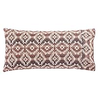 Paseo Road by HiEnd Accents Mesa Wool Blend Western Self Cuff Pillowcase, 20x40 inch, Brown Geometric Print, Aztec Tribal Navajo Pattern, Southwestern Style, Rustic Cabin Lodge Soft Pillow Cover