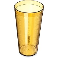 Carlisle FoodService Products Stackable Tumbler Plastic Tumbler with Pebbled Exterior for Restaurants, Catering, Kitchens, Plastic, 20 Ounces, Amber, (Pack of 72)