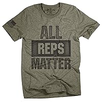 Mens All Reps Matter American Flag Lifting Workout T-Shirt