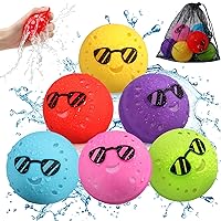 6 Pcs Reusable Water Balloons, Outdoor Water Toys for Boys and Girls, Pool Beach Summer Toys for Kids Ages 4-8 Silicone Water Ball for Party Supplies