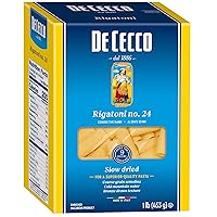 De Cecco Semolina Pasta, Rigatoni No.24, 1 Pound (Pack of 6)