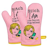 Miracu Oven Mitt, Funny Kitchen Cooking Oven Mitts, Pink Kitchen Accessories, Housewarming Gifts for Women, House Warming Gifts New Home - Fun Mothers Day, Birthday Baking Gifts for Women Wife Mom