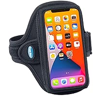 Tune Belt AB91 Cell Phone Armband Holder Case for iPhone 11/12/13/14/15, 12/13/14/15 Pro, 11 Pro Max, XS Max, XR, Galaxy S21/S22/S23 Plus & More for Running & Working Out (Black)