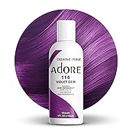 Adore Semi Permanent Hair Color - Vegan and Cruelty-Free Hair Dye - 4 Fl Oz - 114 Violet Gem (Pack of 1)