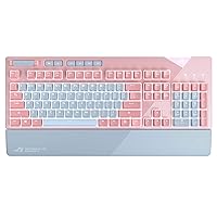 ASUS ROG Strix Flare Pnk (Cherry MX Brown) Limited Edition Mechanical Gaming Keyboard with Switches, Aura Sync RGB Lighting, Customizable Badge, USB Pass Through and Media CONTROLS (Renewed)