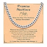 PINKDODO Stainless Steel Mens Cuban Link Chain 20 Inches Promise Necklace for Him Men Birthday Christmas Anniversary Valentines Day Gift Ideas
