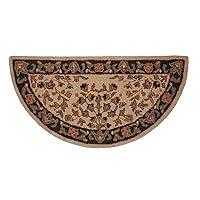 Beige with Black Hand Tufted 100% Wool Hearth Rug - Protects Floor from Heat, Embers, and Sparks