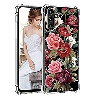 for Galaxy A13 5G Case,TPU Soft Rubber Four Corners Reinforced Anti-Fall Mobile Phone case Cover for Samsung Galaxy A13 5G (Rose Flower)