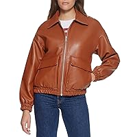 Levi's Women's Oversized Faux Leather Dad Bomber Jacket