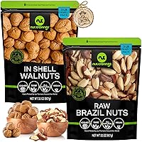 Raw Brazil Nuts + In Shell Walnuts 32.oz 2 Pack Bundle