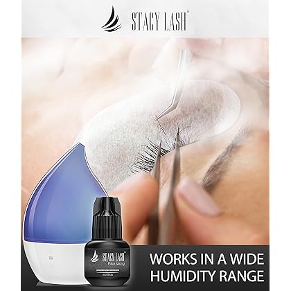 Extra Strong Eyelash Extension Glue - Stacy Lash (0.17fl.oz / 5ml) / 0.5-1 Sec Drying time/Retention – 7 Weeks/Maximum Bonding Power/Black Adhesive for Semi-Permanent Extensions/Professional Supplies