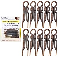 Hair Pins - Plastic, U-shaped Magic Grip Hairpins, Strong Durable Pins For Fine, Thick & Long Hair, Hair Styling Accessories, Set of 10 (Tortoise Shell)