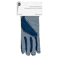 Dritz Machine Grip, Blue, Medium, 1 Pair Quilting Gloves, 2 Count