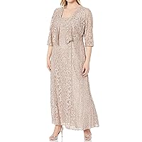 Alex Evenings Women's Plus Size Two-Piece Set with Long Dress and Jacket