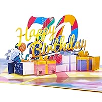 Happy 70th Birthday Handmade 3D Pop Up Card,Greeting Card,70 Birthday Card,For Happy Birthday Card,70 Year Old Card,with Envelope
