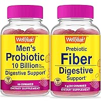 Probiotic Men 10B CFUs + Prebiotic Fiber, Gummies Bundle - Great Tasting, Vitamin Supplement, Gluten Free, GMO Free, Chewable Gummy