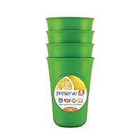 Preserve Everyday 16 Ounce Cups, Set of 4, Apple Green