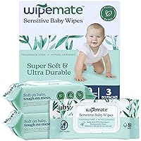 80/Pack Premium Baby Wipes. Plant Based, Ultra-Gentle, Super Soft, Alcohol-Free, pH-Balanced, Dermatologically Tested Hypoallergenic Wipes, Unscented, Cruelty-Free - Flip-Top Lid (240 Count)