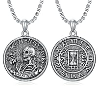 PELOVNY S925 Sterling Silver Amulet Necklace St Michael/Saint Christopher/Compass/Wolf Necklace Protection Pendant Jewelry Christmas Halloween Birthday Gifts for Men Women