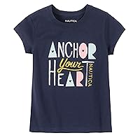 Nautica Girls' Short Sleeve Graphic Tee Shirt