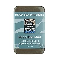 One With Nature Dead Sea Mud Dead Sea Minerals Soap, 7 Ounce Bar