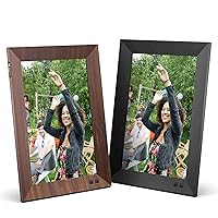 Nixplay Smart Digital Picture Frame Bundle - 10 inch Black and Wood Effect
