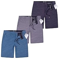 Visive Mens Shorts for Men, Hybrid Casual Golf Dress Flat Front Quick Dry Stretch Board Shorts, Lightweight Chino Short
