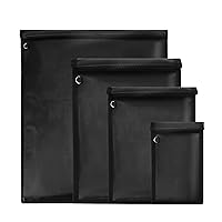 4 Pack Faraday Bags,Waterproof & Fireproof Farady Key Fob Protector,Farady Cage, RFID Signal Blocker Faraday Pouch for Car Keys,Phones, Laptops, Farady EMP bag (Black)