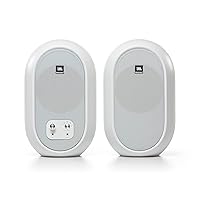 JBL Professional 1 Series 104-BT Compact Desktop Reference Monitors with Bluetooth, White, Sold as Pair, 4.5-inch Speaker