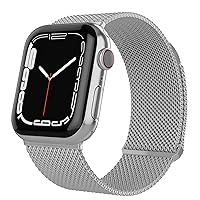 TALK WORKS Expandable Watch Band Compatible with Apple Watch Series - Magnetic Closure - Stainless Steel Mesh Loop Comfort Fit Strap for Women and Men