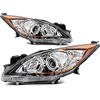 ECCPP Headlight Assembly for Mazda 3 2010-2013,For Mazda 3 Sport 2010-2013 Driver and Passenger Side Headlamps