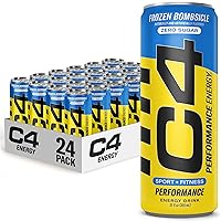 C4 Energy Drink 12oz (Pack of 24) - Frozen Bombsicle - Sugar Free Pre Workout Performance Drink with No Artificial Colors or Dyes