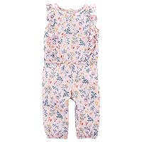 Carters Baby Girls Jumpsuits (Pink/Flowers, 3 Months)