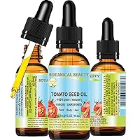 TOMATO SEED OIL 100% Pure Natural Virgin Unrefined Cold-pressed Carrier Oil 0.33 Fl oz 10 ml For Face, Skin, Body, Hair, Lip, Nails. Rich in Vitamin E, Lycopene by Botanical Beauty