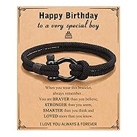PINKDODO To My Boys Bracelet Gifts for Son Grandson Nephew Brother Bracelets Birthday Graduation Christmas Gifts for Teen Boys