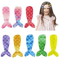 8PCS Mermaid Glitter Hair Clips Stylish Handmade Colorful Party School Alligator Hairpins for Teens and Girls 1#