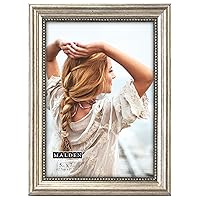 Malden International Designs Classic Wood Picture Frame, 5x7, Silver