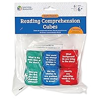 Reading Comprehension Cubes - Set of 6, Kids Ages 6+ Teacher and Classroom Supplies, Reading Aids for Kids