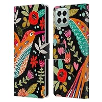 Head Case Designs Officially Licensed Haroulita Mandala Bird Birds and Flowers Leather Book Wallet Case Cover Compatible with Samsung Galaxy M53 (2022)