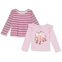 The Children's Place Baby Girls' and Toddler Long Sleeve Fashion Shirts 2-Pack
