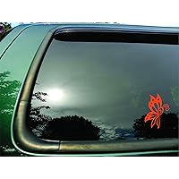 Butterfly Ribbon Orange Kidney Leukemia Cancer - Die Cut Vinyl Window Decal/sticker for Car or Truck 3.5