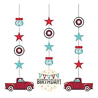 Creative Converting 345980 Vintage Red Truck Hanging Cutouts, 32